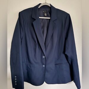 LANE BRYANT Women's Career Lined Blazer / Jacket - Plus Size 24 - Navy Blue